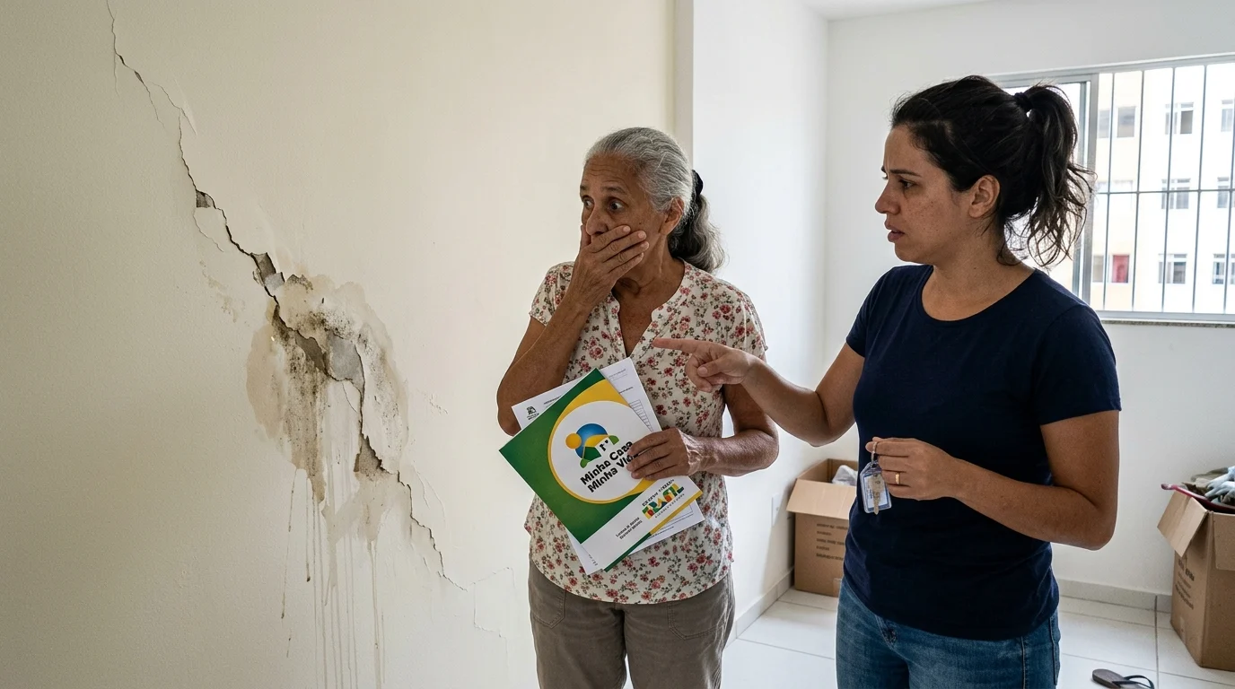 Minha Casa Minha Vida, banco é responsabilizado por 11 defeitos em imóvel entregue ao programa, beneficiária de 68 anos saiu do aluguel e teve surpresa na vistoria