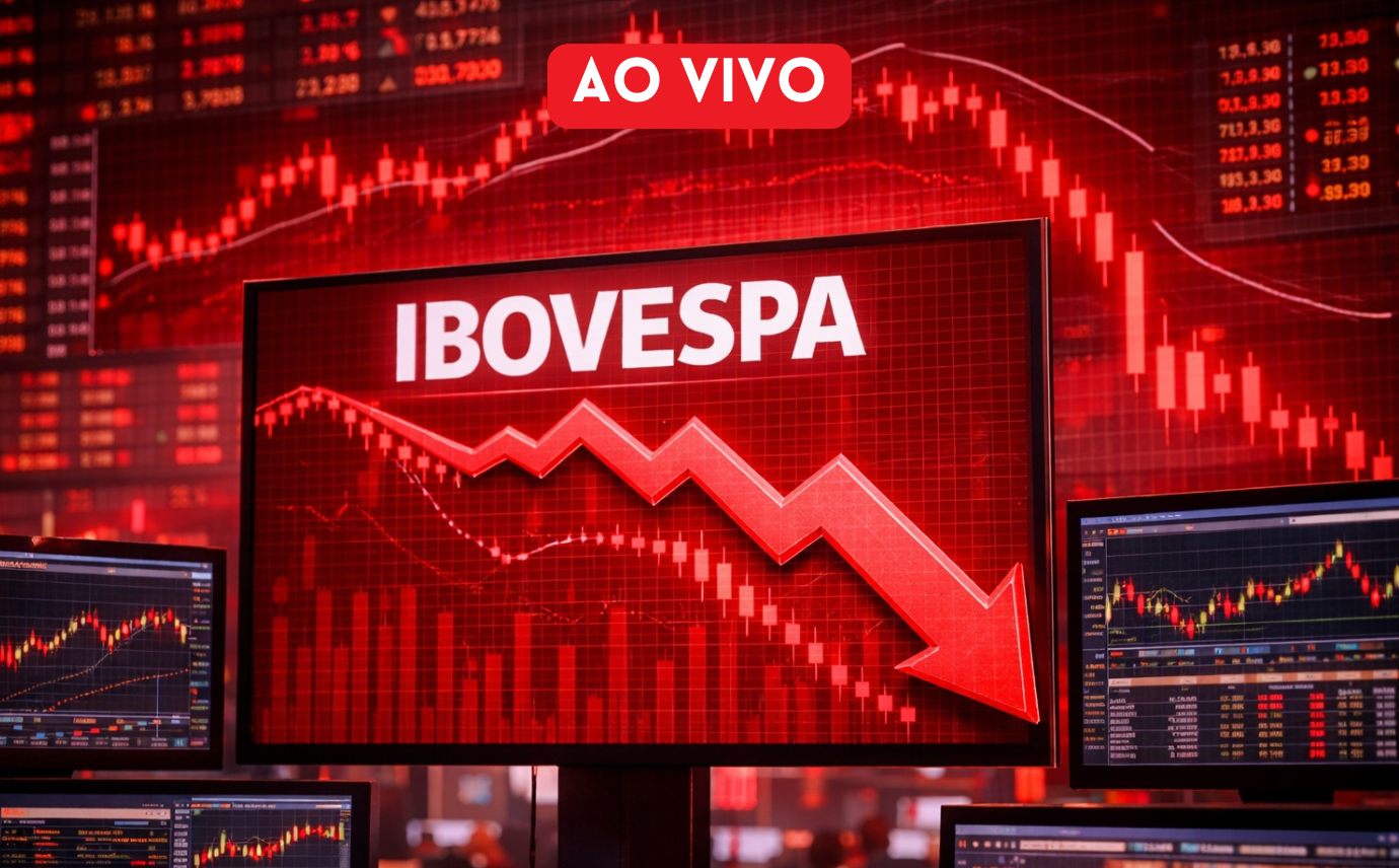 Ibovespa em oitava sessão seguida no vermelho, Ibovespa cai 0,23% e dólar sobe, balanços do 2T26 e temores fiscais afundam ações como Hapvida e Sabesp