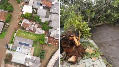 Temporais no Paraná deixam mais de 2,4 mil imóveis danificados e 13 mil pessoas afetadas, 40 municípios em alerta, vendavais destelham casas e escolas são suspensas